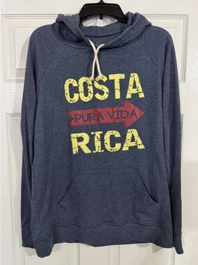Pura Vida Costa Rica Blue Hoodie 
Size: LARGE